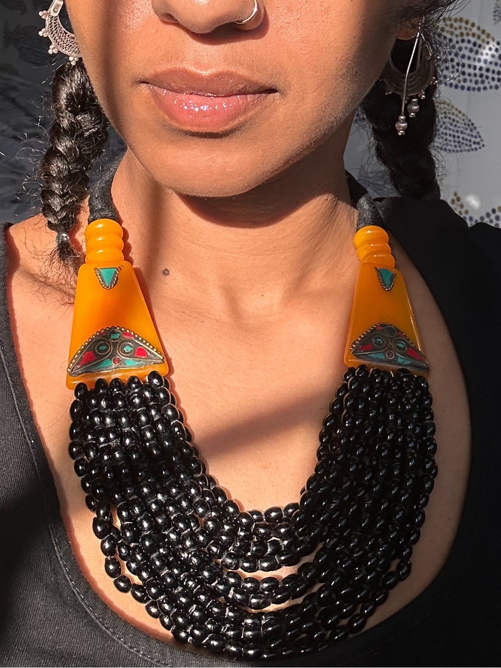 Nepalese mosaic statement necklace